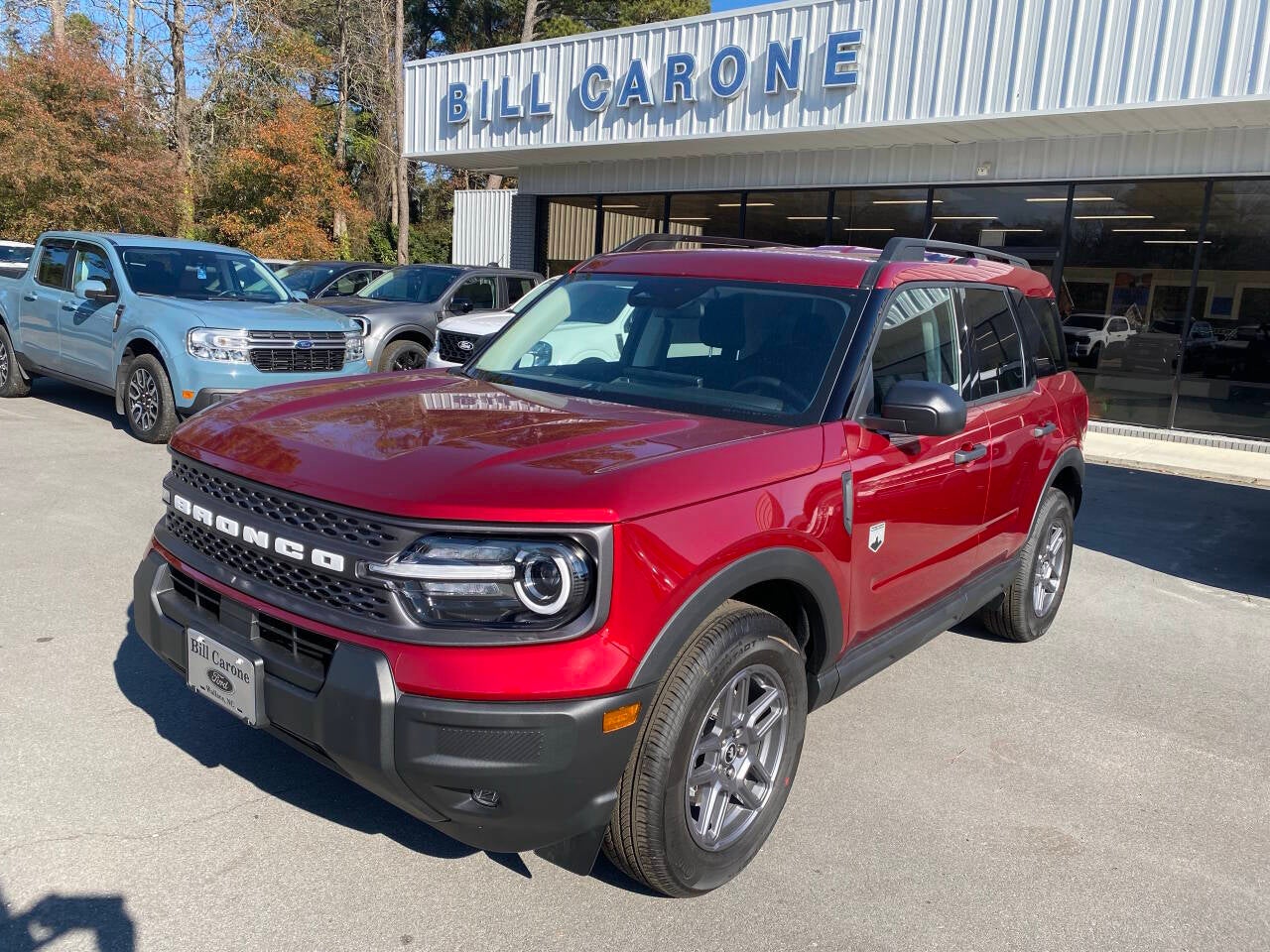 2025 Ford Bronco Sport Big Bend AWD 4dr SUV in Ruby Red — front three-quarter view
