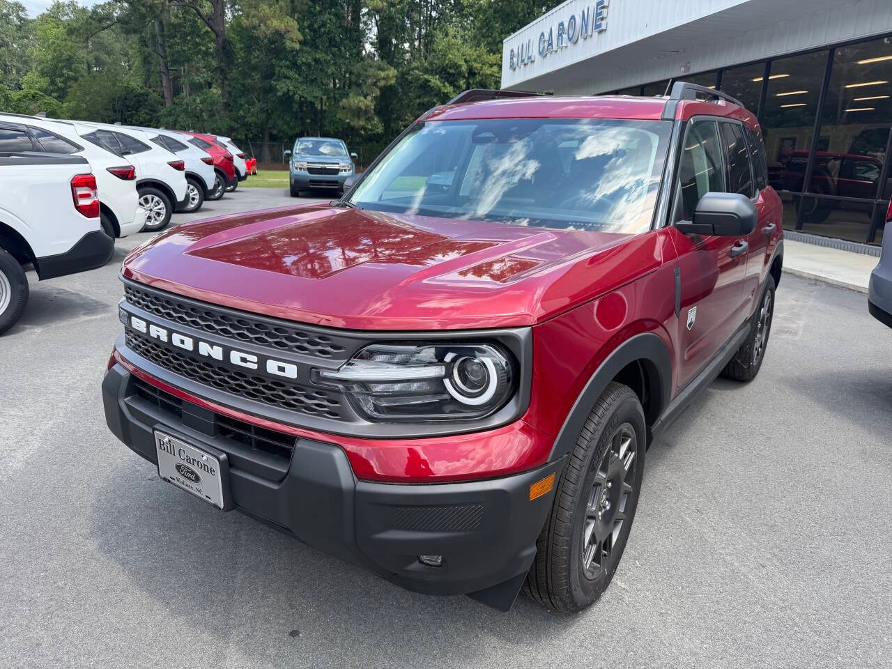 2025 Ford Bronco Sport Big Bend AWD 4dr SUV in Ruby Red — front three-quarter view